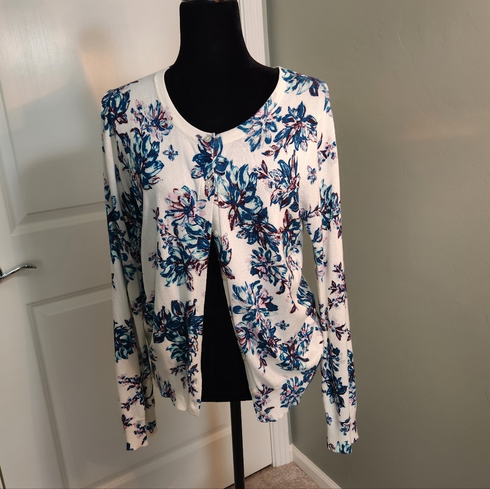 Floral Print Women's Lightweight Sweater